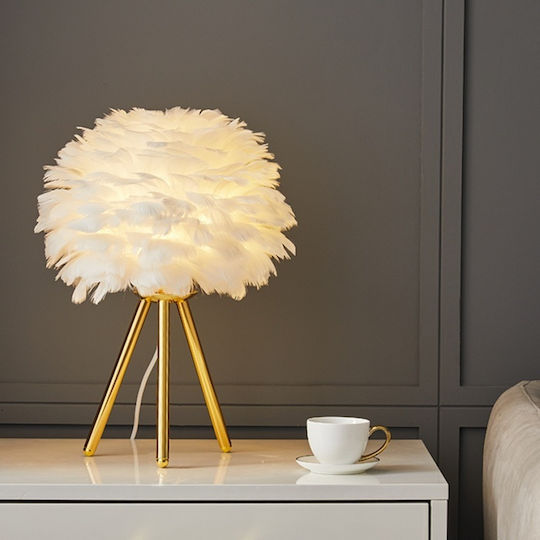 Dekorative Lampe mit Fassung für E27 Lampe Gold