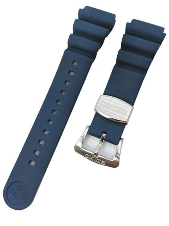 Seiko Prospex Blue Super Silicone Logo Watch Strap 22mm