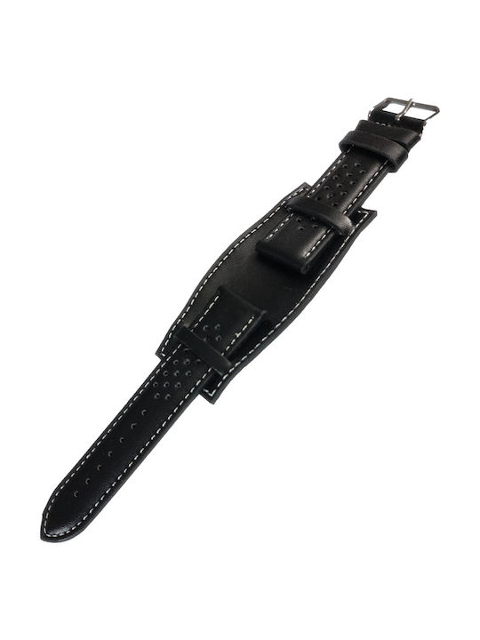 Leather Strap A-160bk 22mm Black