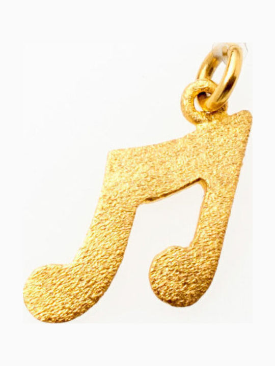 14K Gold Pendant Music Note M069b40
