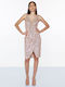 Midi Fustă Plic Leopard Pink