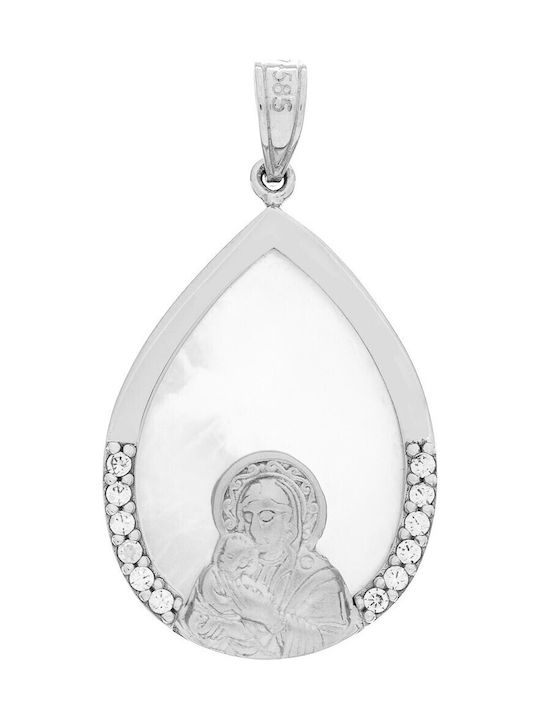 Women's Pendant Vitopoulos White Gold 14K Zircon