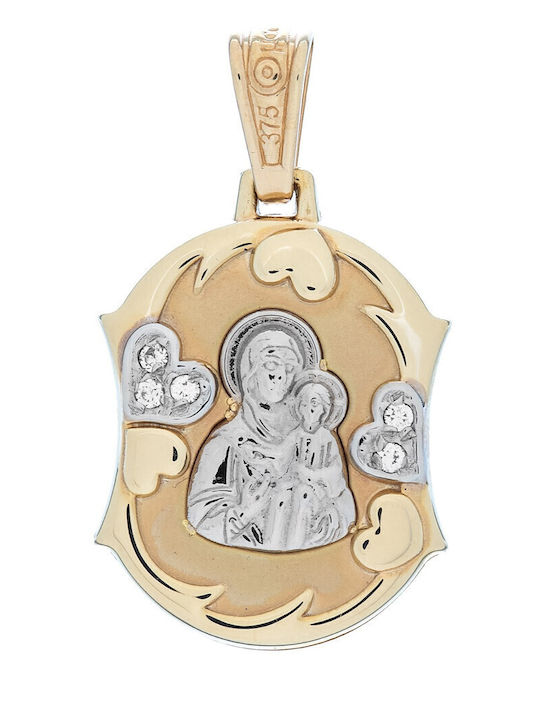Dament Halskette Vitopoulos Gelbe Weiße Gold K9 Zirkon