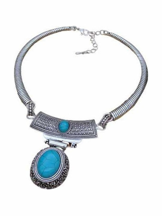 Vintage Boho Turquoise Stone Drop Shape Necklace S12 Vintage Boho Turquoise Stone Drop Shape Necklace S12