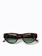 Common Sense Women's Sunglasses with Brown Tartaruga Plastic Frame and Black Lens 489327