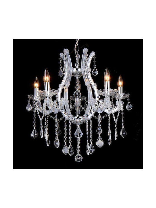 Eurolamp Πολυέλαιος με Κρύσταλλα Διάφανος 757-12039