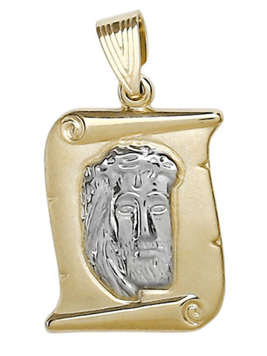 Zweifarbige Vergoldete Halskette Kopf Christi K9 Zweifarbige Vergoldete Halskette Kopf Christi K9