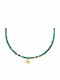 Gold Plated Silver Cross Pendant Necklace with Stones