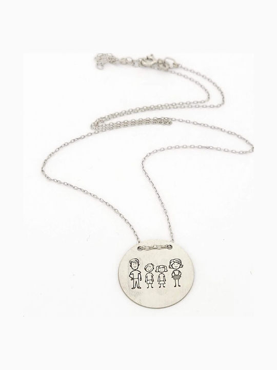 Silber Damen Halskette Silver Union Muster Tetra-Familie Kode.101366