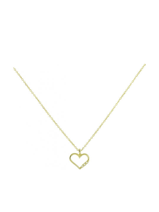 Art D Herz Anhänger Halskette Gold K9 Adp-387 Transparent Art D Herz Anhänger Halskette Gold K9 Adp-387 Transparent