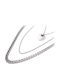 Karmafashion Damen Halskette Stahl 316l Dreifach Kette Herz Silber 2312-206a