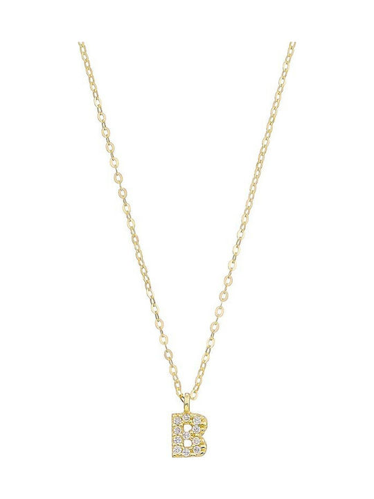 Gold Women's Monogram Necklace 'b Klxr77 9 Carats Gold Women's Monogram Necklace 'b Klxr77 9 Carats