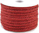 Șiret Plat Tricotat Metalic 7mm 10m T1457002 Roșu