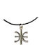 Delphikon Epsilon Silver Plated Leather Cord Clasp