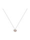 Necklace Heart Synthetic Quartz Stone White Silver 925