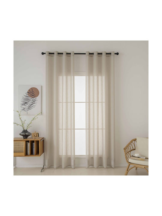 Beauty Home Curtain With Beige Grommets 140x270cm