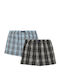 Herren Boxershorts Ciel-black Kariert 2Packung