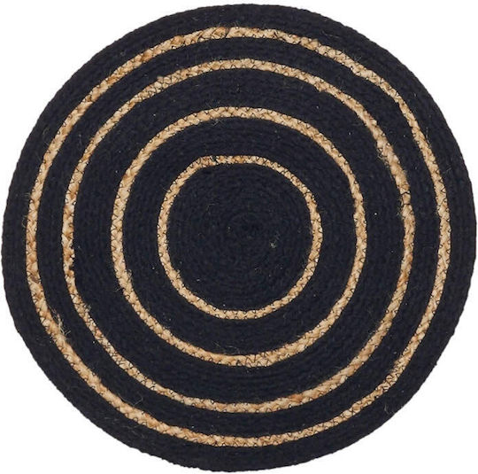 Kentia Wicker Placemat Yute Black 38x38cm