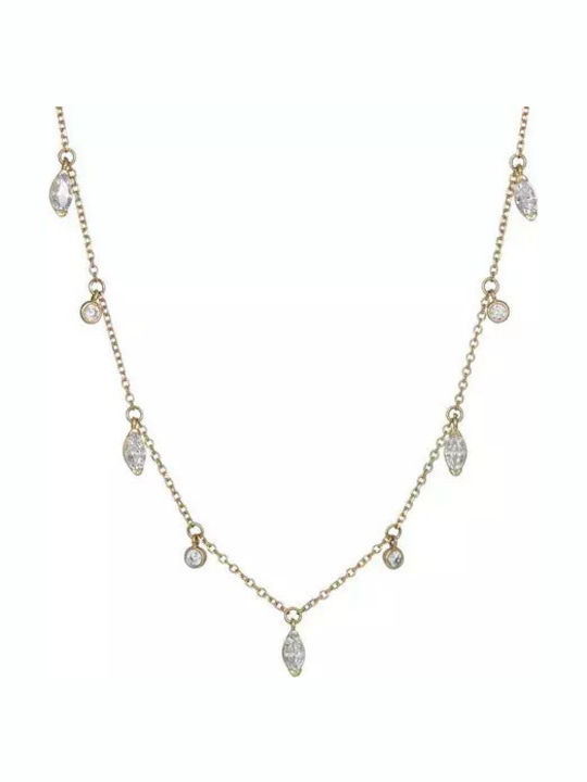 Χρυσό Κολιέ Choker Κ14 Κρεμαστά Λευκά Ζιργκόν 036386 036386 Χρυσός 14 Καράτια Χρυσό Κολιέ Choker Κ14 Κρεμαστά Λευκά Ζιργκόν 036386 036386 Χρυσός 14 Καράτια