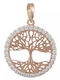 Roségold Anhängendes K14 Baum des Lebens 029321 029321 Gold 14 Karat