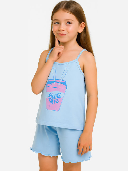 Happy Family Kids' Pajamas Summer Light Blue