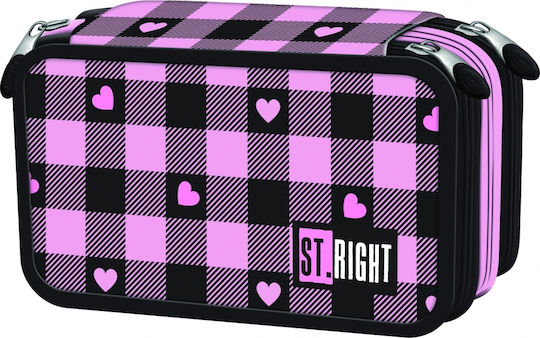 St. Majewski Pencil Case Full with 3 Compartments Pink
