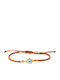 Bracelet Eye Brown Macrame Silver 925 Gold Plated