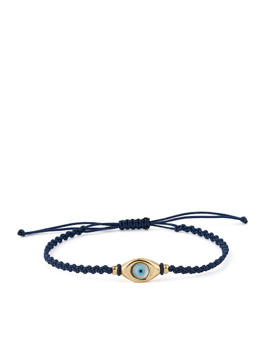 Blue Eye Macrame Bracelet Silver 925 Gold Plated