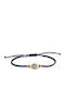 Blue Eye Macrame Bracelet Silver 925 Gold Plated