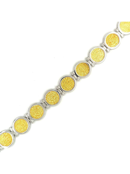 Damen Armband Silber 925° Scheibe Faistos Vergoldet