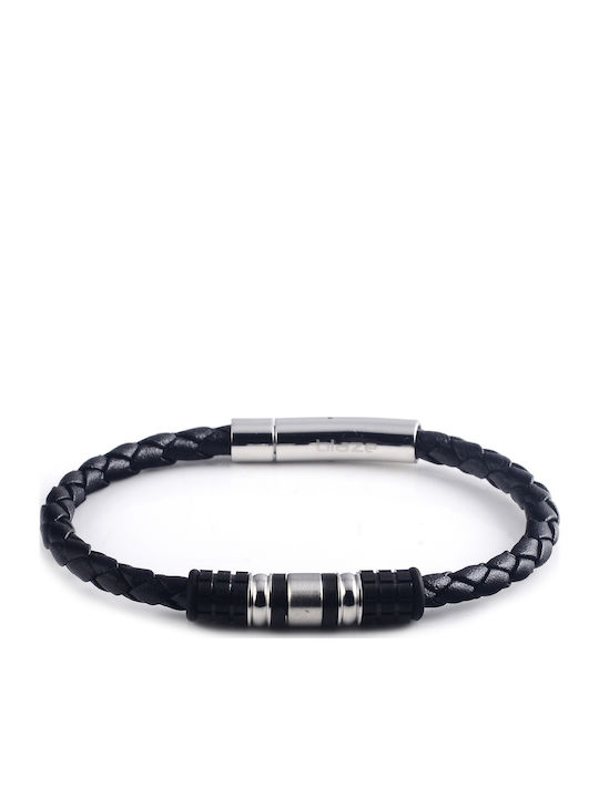 Herren Armband Leder Handschellen Edelstahl 21,8 Zentimeter Tribute 0230445201