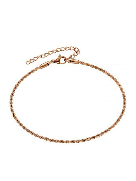 Steel Anklet Chain Rose Gold Art 03716
