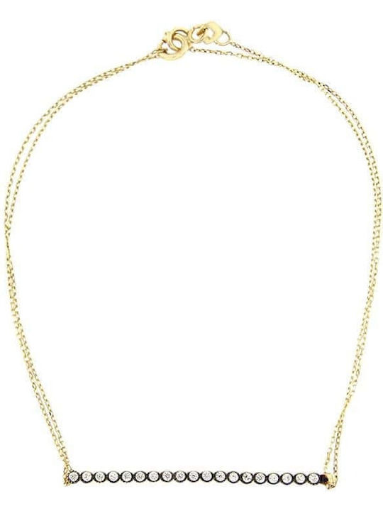 Women's Bracelet Yellow Gold 14K Zircon Br11100090