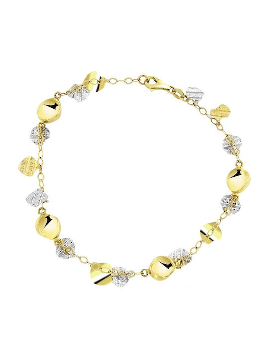Γυναικείο Κίτρινο Χρυσό Βραχιόλι Κ14 Charms Br11400065