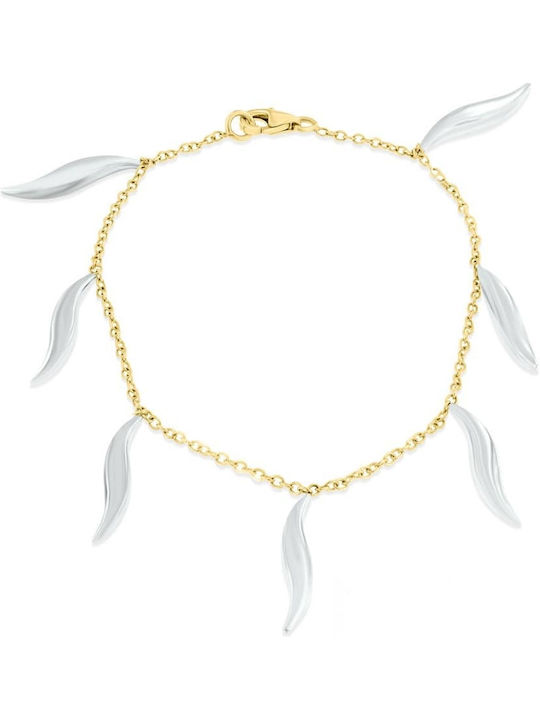 Κίτρινο Χρυσό Γυναικείο Βραχιόλι Κ14 Charms Br11400023