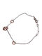 Silver Women's Bracelet with Butterfly Gold Plated Rose Gold
