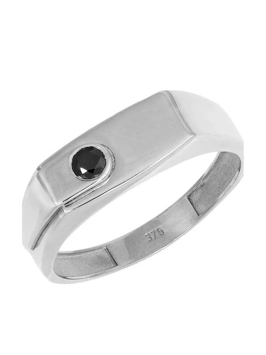 Herren Weißgold Ring 9K