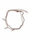 Anklet Fo Bijou Brass Crosses Crystals Soft Gold Bz-br-00398