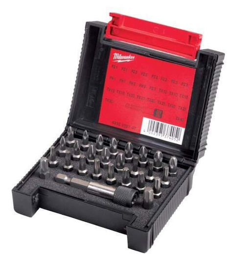 Milwaukee Set 27 Schraubendreher-Bits Kreuz / Stern / Torx