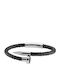 Armband Hand Schwarz Leder Edelstahl Br-art00415bl
