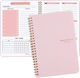 Spiral Planner Agenda Weekly Organization Habit Tracker To-do List A5 Pink