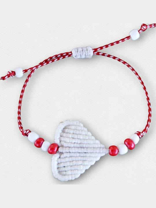 Artifact Women's Macrame Martaki Bracelet White Heart Cord