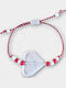 Artifact Women's Macrame Martaki Bracelet White Heart Cord