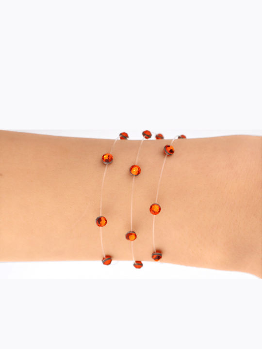 Handmade Bracelet Crystals Orange