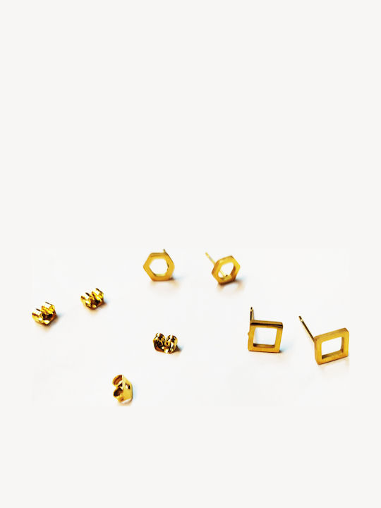 Edelstahl Hypoallergene Ohrringe Set 2 Paare Goldfarben
