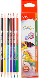 Deli Creion Bicolor Din Hârtie Blister 12 Culori Φ2.9mm Colorun Produs Vândut Bucăți Individuale