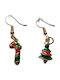 Handmade Gold Plated Metallic Christmas Tree Stick Earrings 4cm Tatu Moyo
