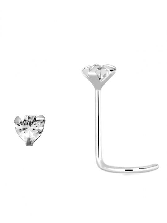 Precious Nose Piercing Single White Gold 14K Dgsc-hew Transparent