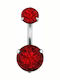 Titanium Hypoallergenes Ohrring Bauchnabel Rotes