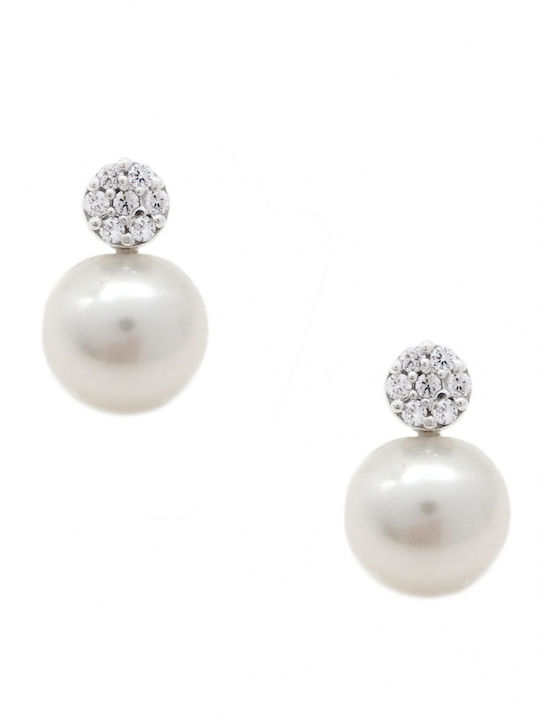 Art D Earrings White Gold 9K Pearls Ade-p-160